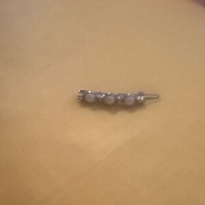 Delicate Silver-Tone and Faux Pearl Barrette